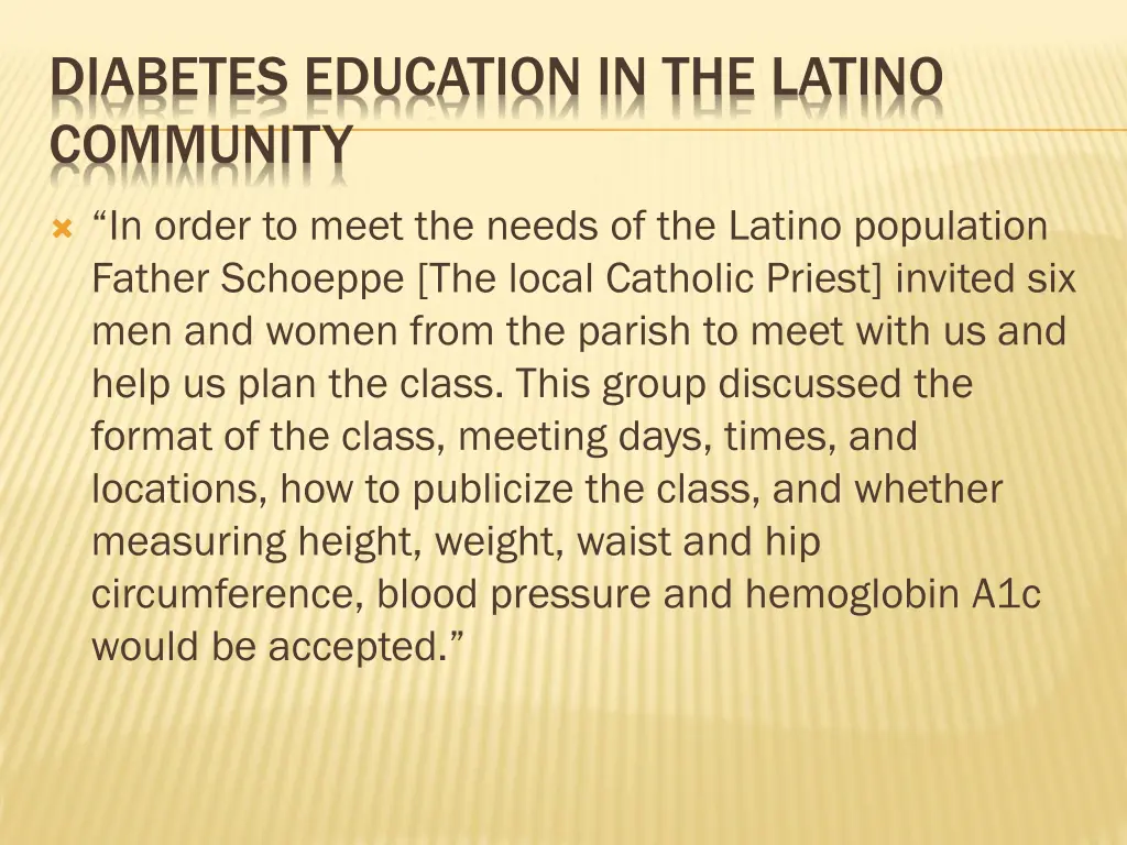 diabetes education in the latino community