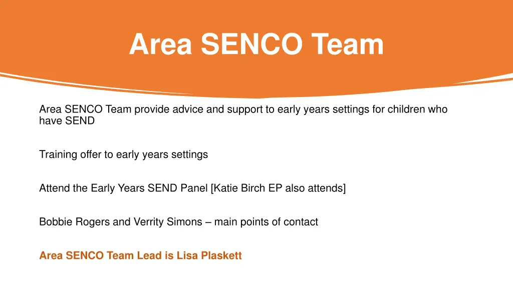 area senco team