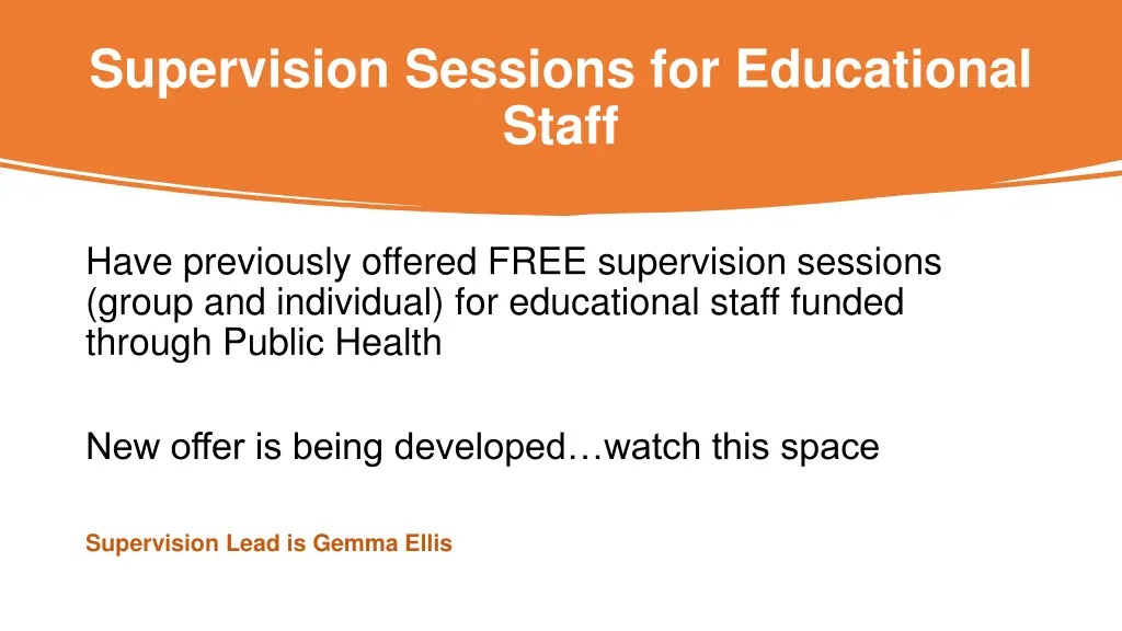 supervision sessions for educational staff