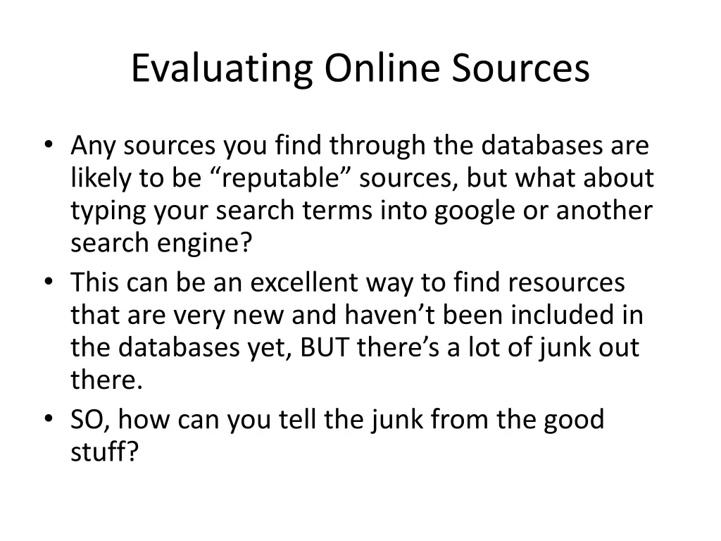 evaluating online sources