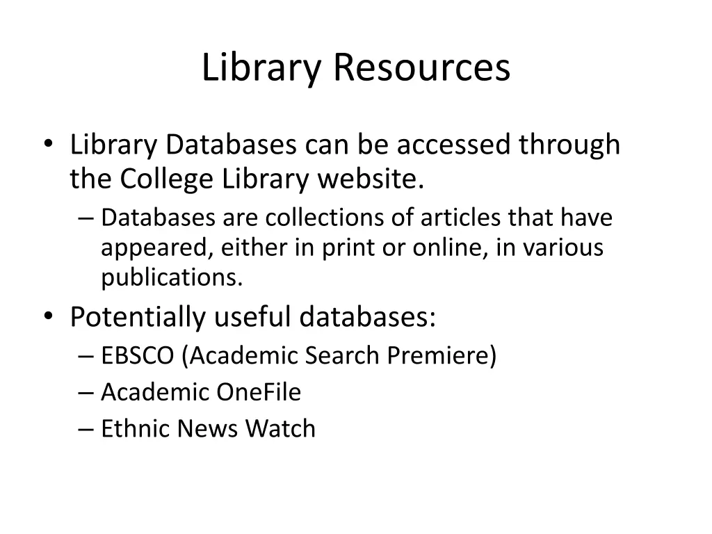 library resources