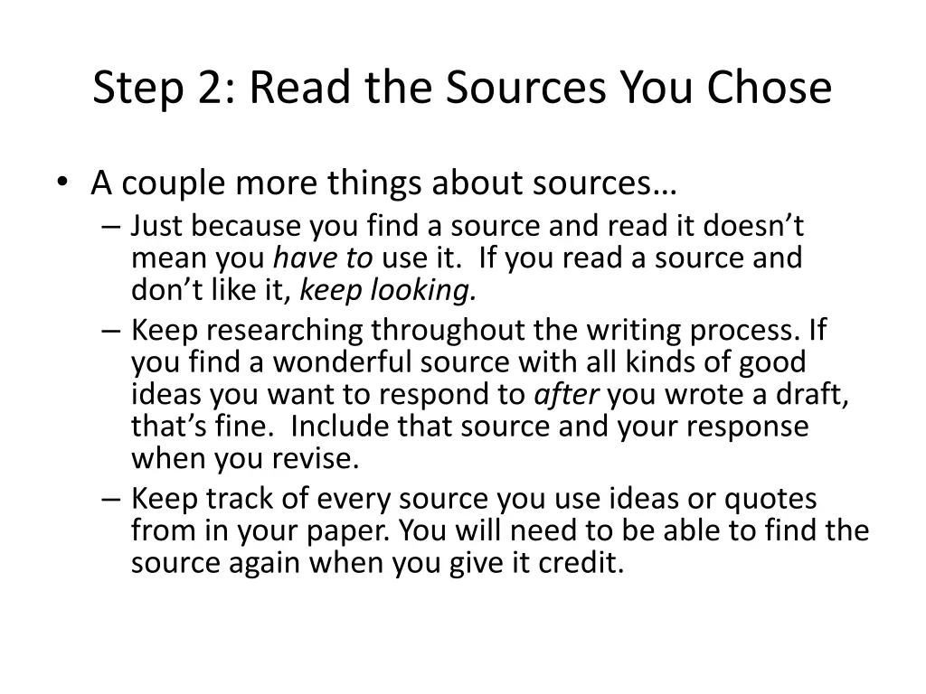 step 2 read the sources you chose 1