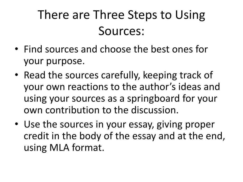 there are three steps to using sources find