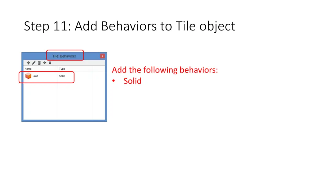 step 11 add behaviors to tile object