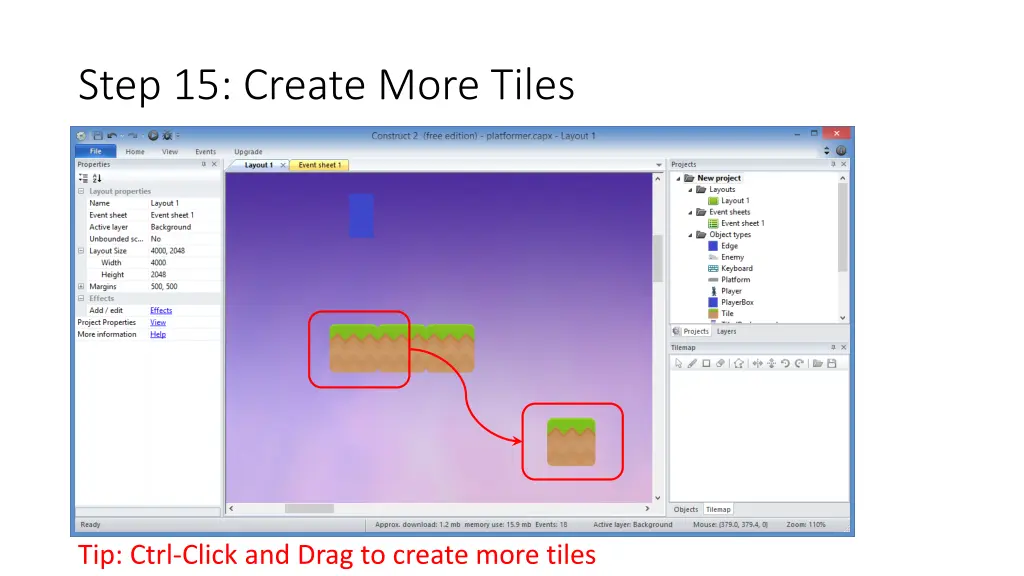 step 15 create more tiles