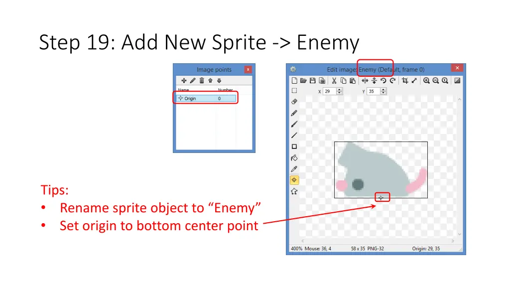 step 19 add new sprite enemy