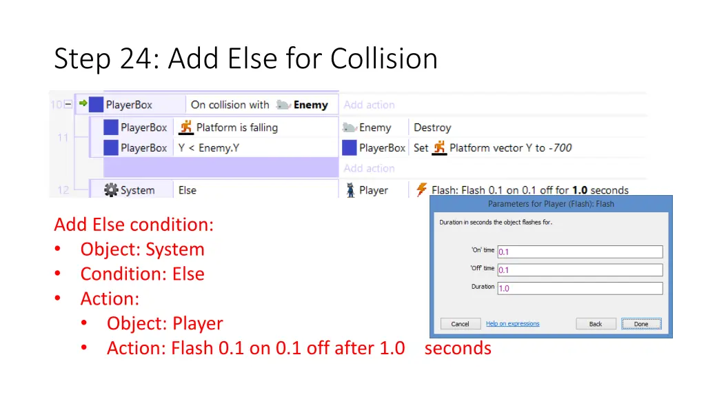 step 24 add else for collision