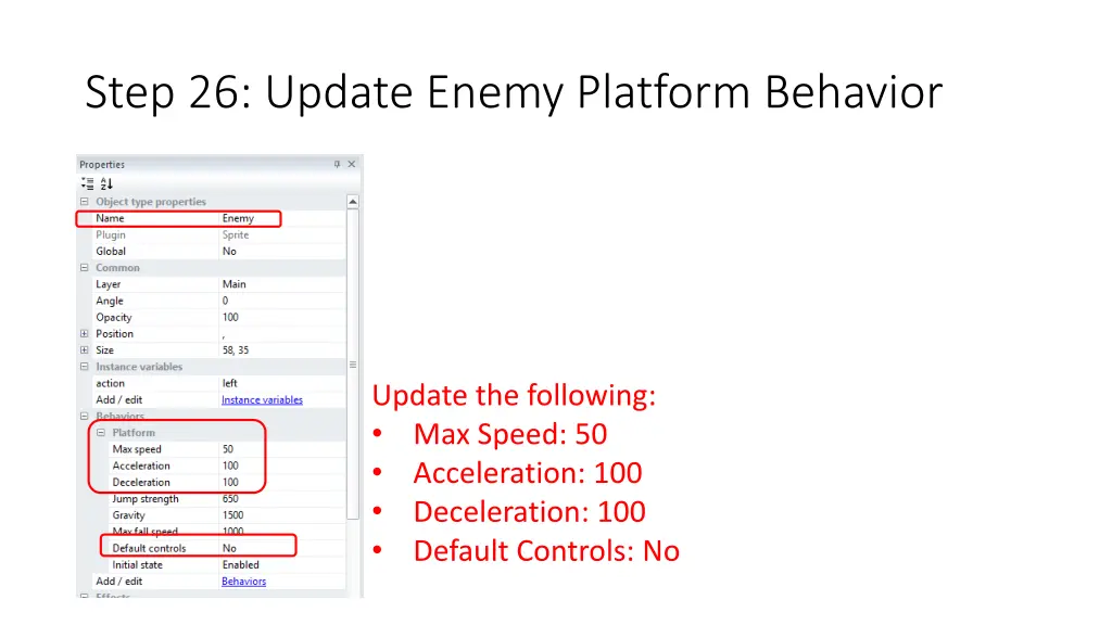 step 26 update enemy platform behavior