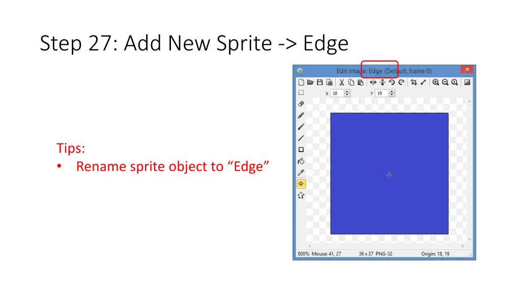 step 27 add new sprite edge