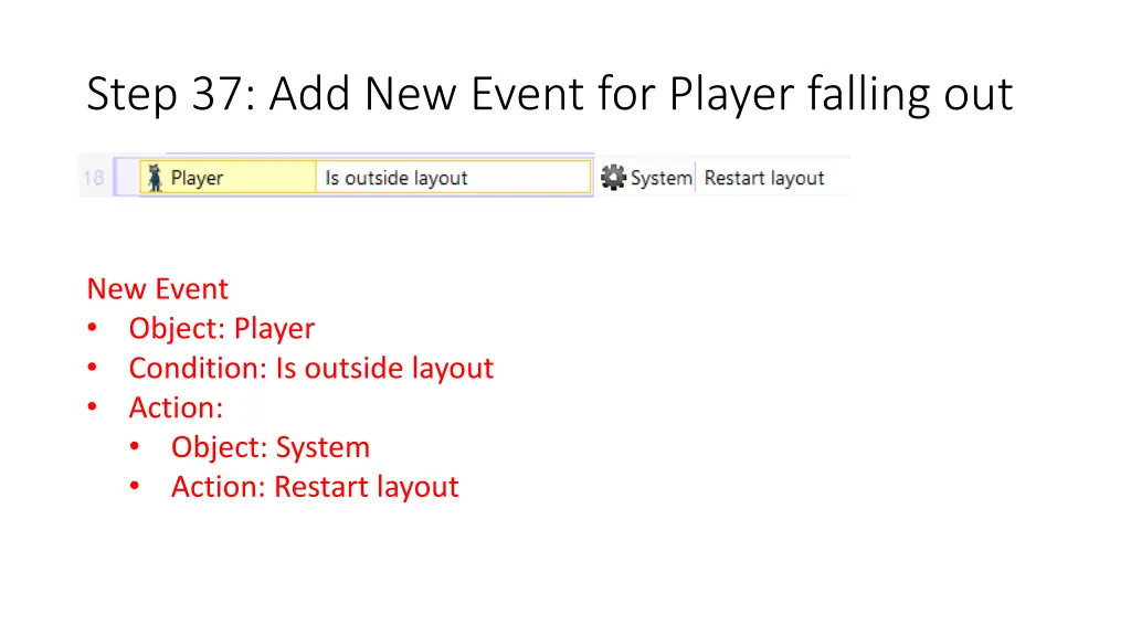 step 37 add new event for player falling out