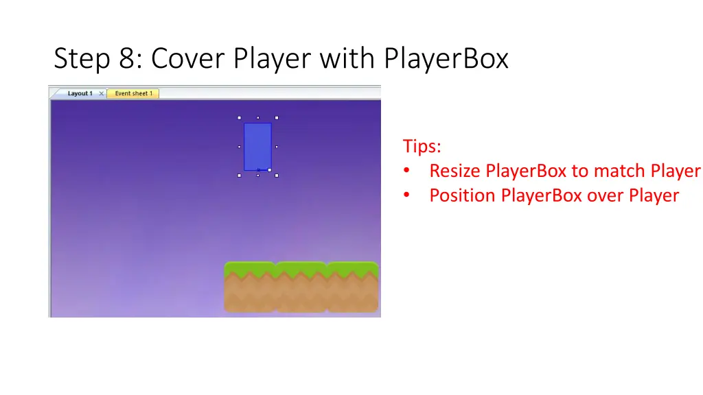 step 8 cover player with playerbox