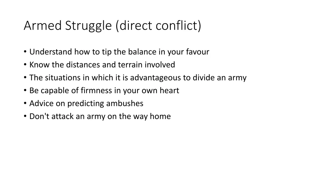 armed struggle direct conflict