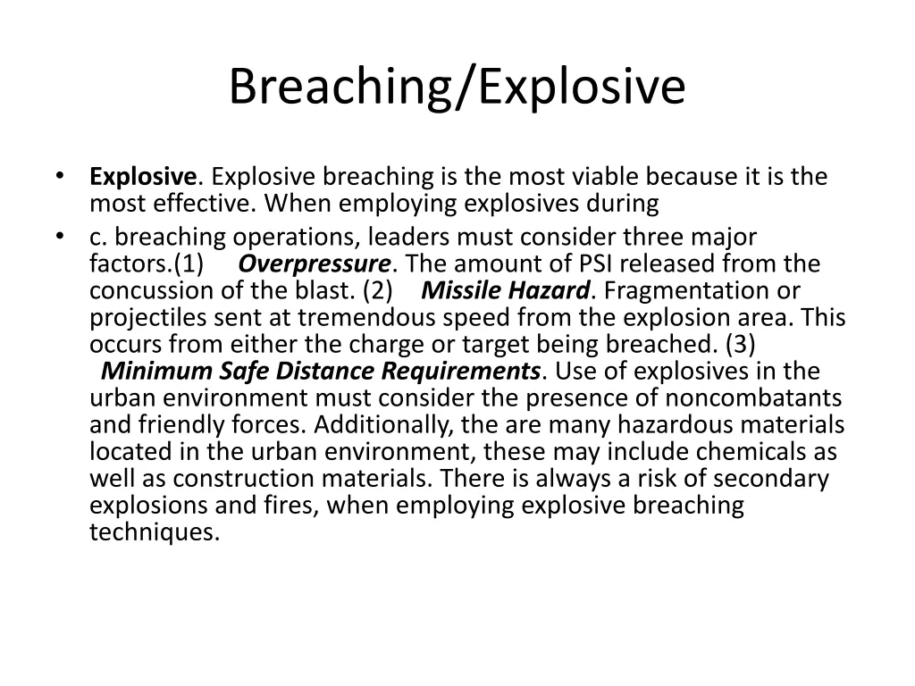 breaching explosive