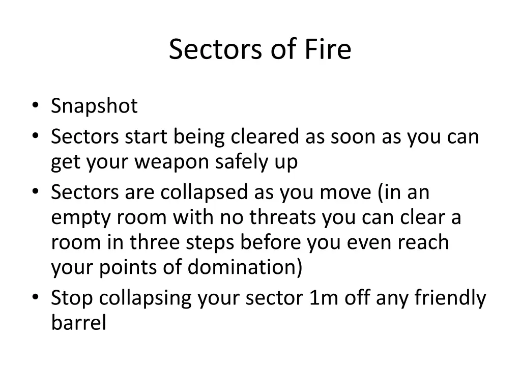 sectors of fire