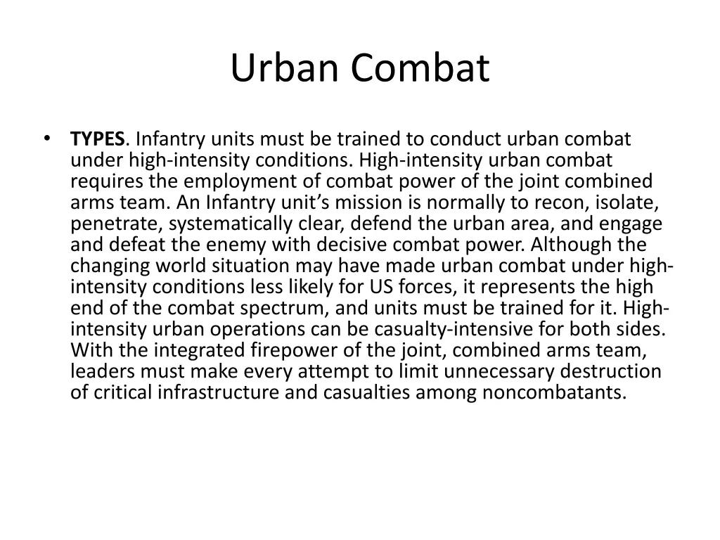 urban combat