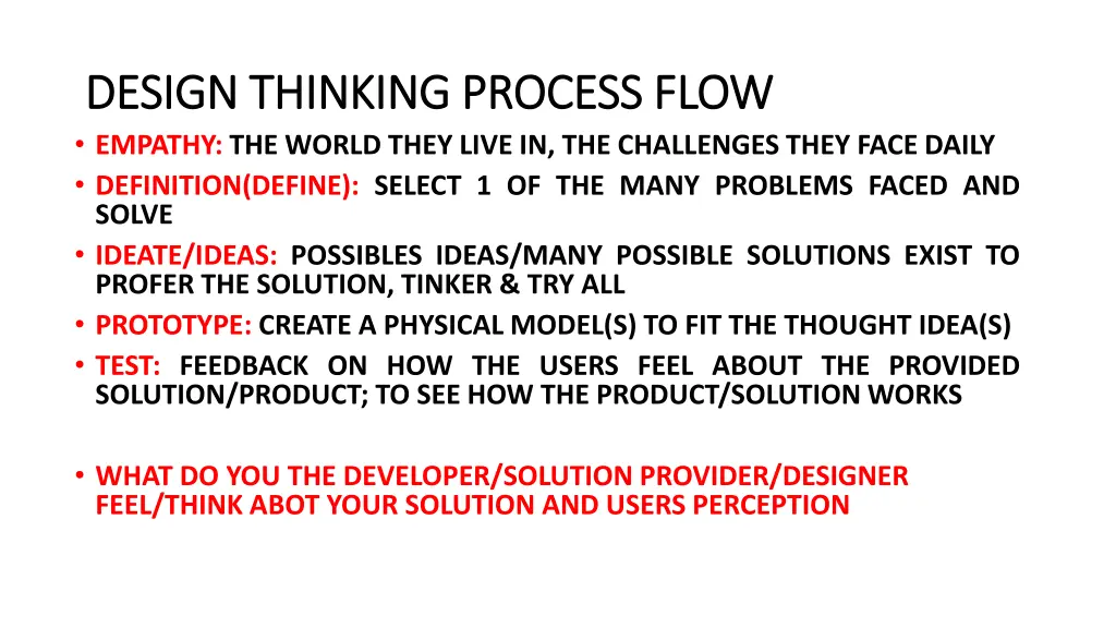 design thinking process flow design thinking