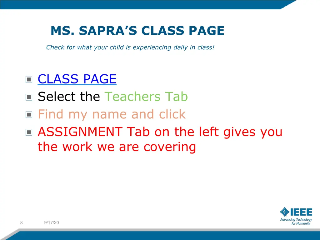 ms sapra s class page check for what your child