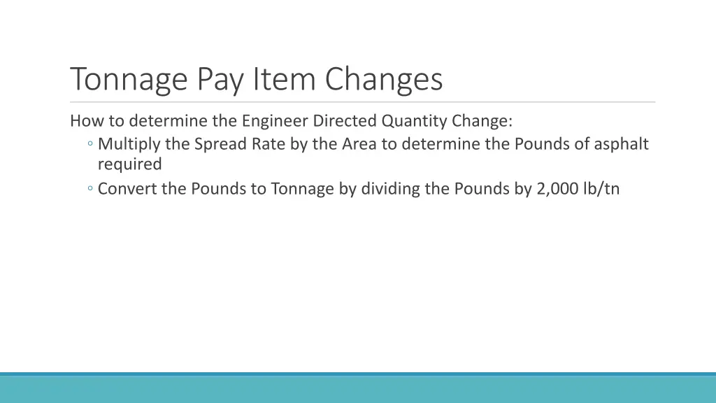 tonnage pay item changes 1