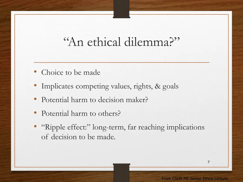 an ethical dilemma