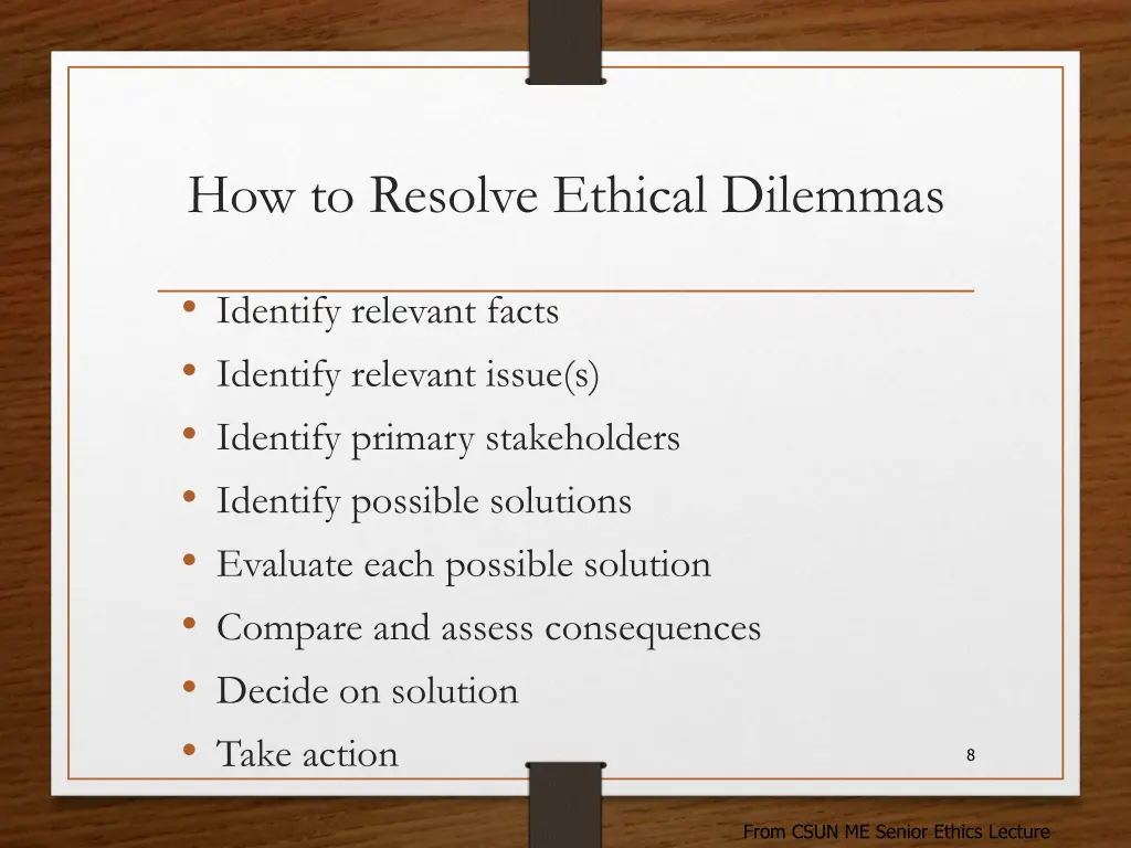 how to resolve ethical dilemmas