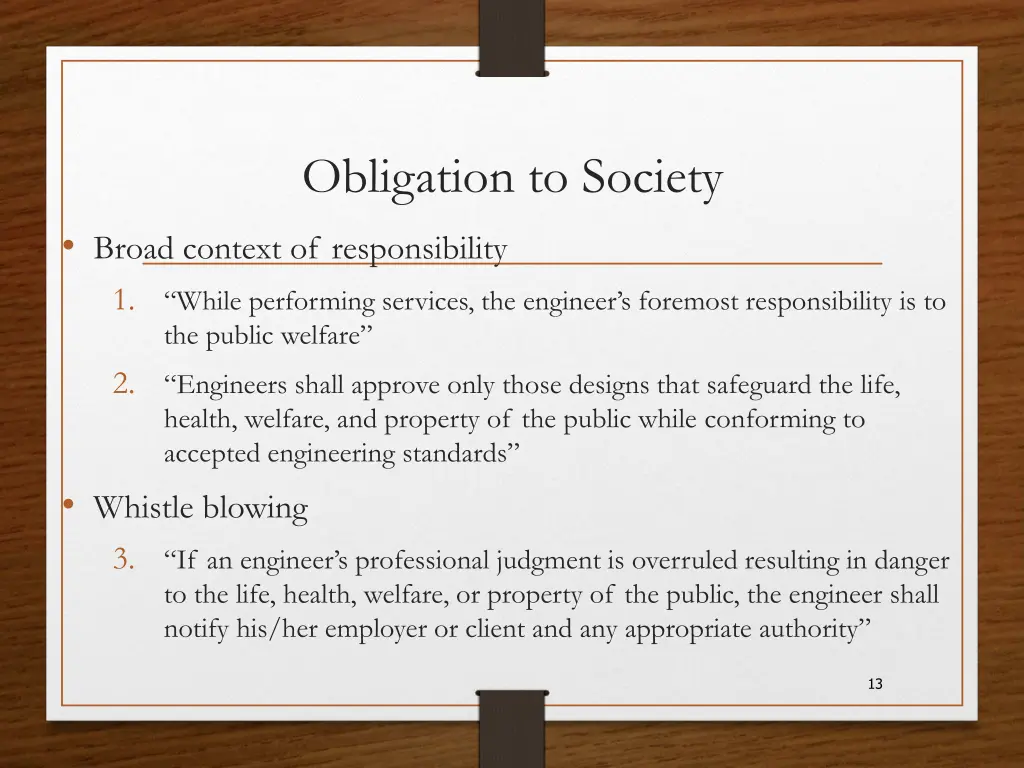 obligation to society