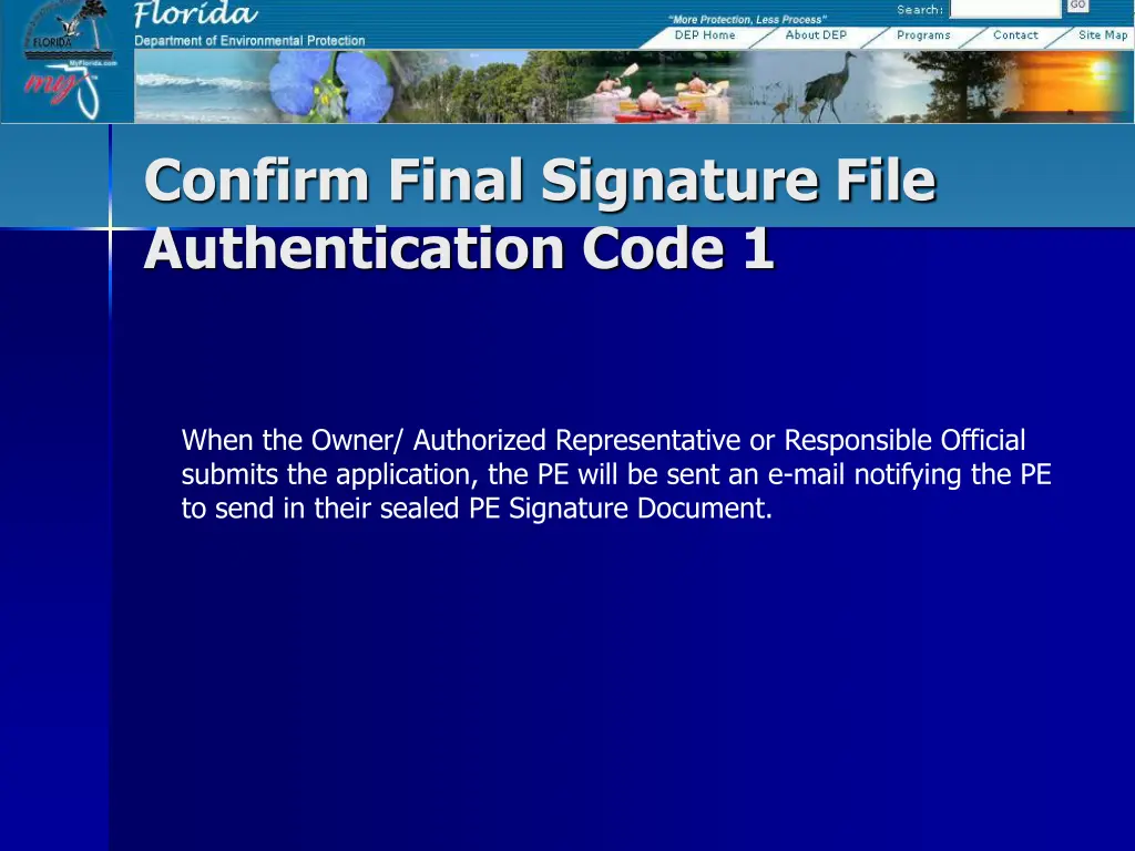 confirm final signature file authentication code 1