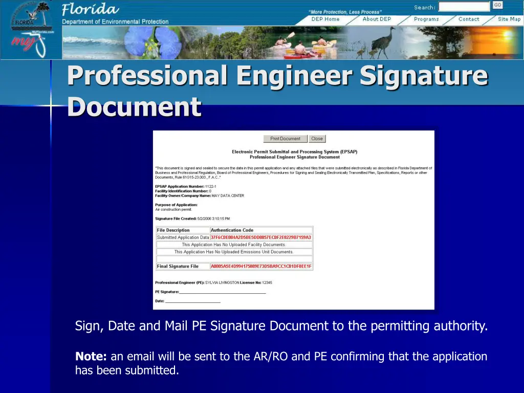 professional engineer signature document