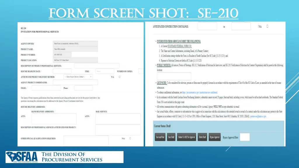 form screen shot se form screen shot se 210