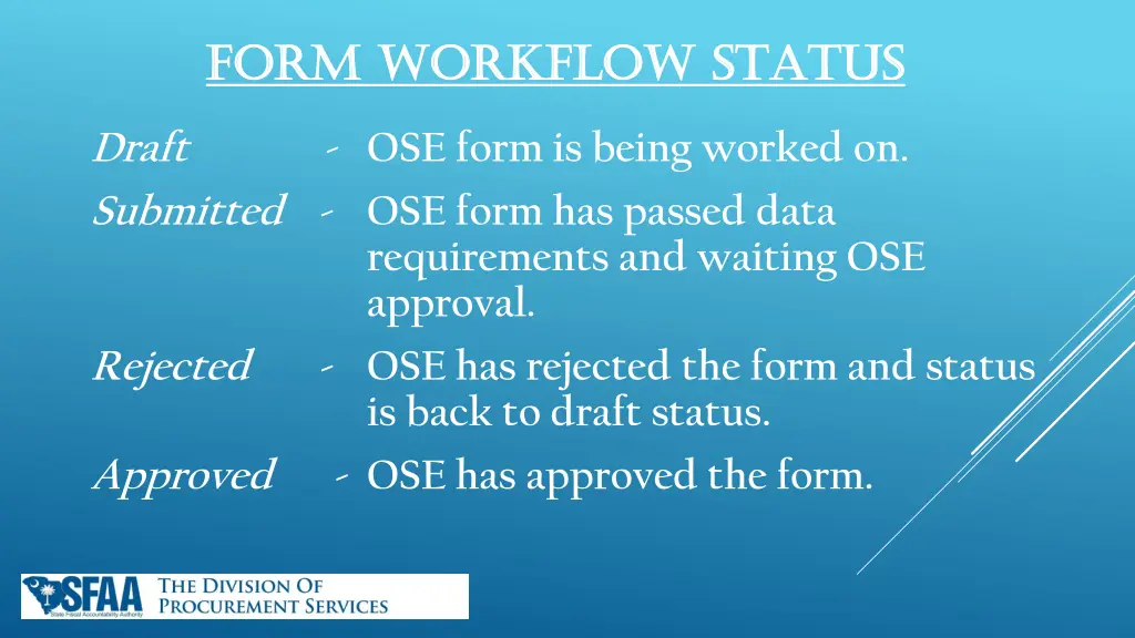 form workflow status form workflow status