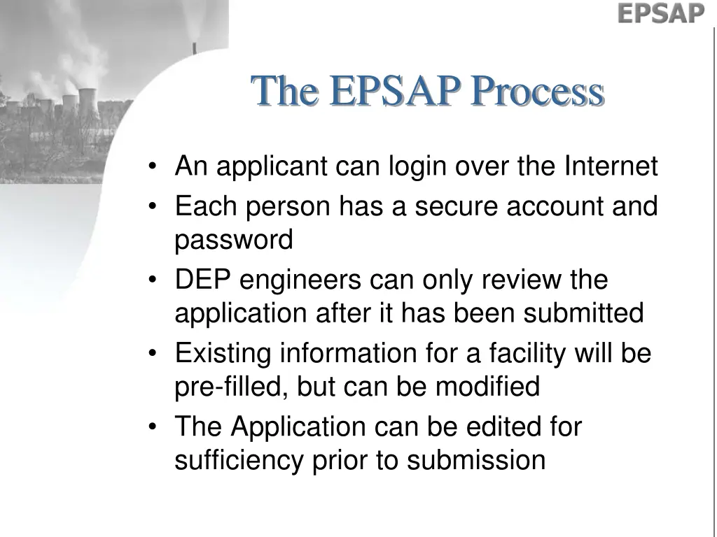 the epsap process