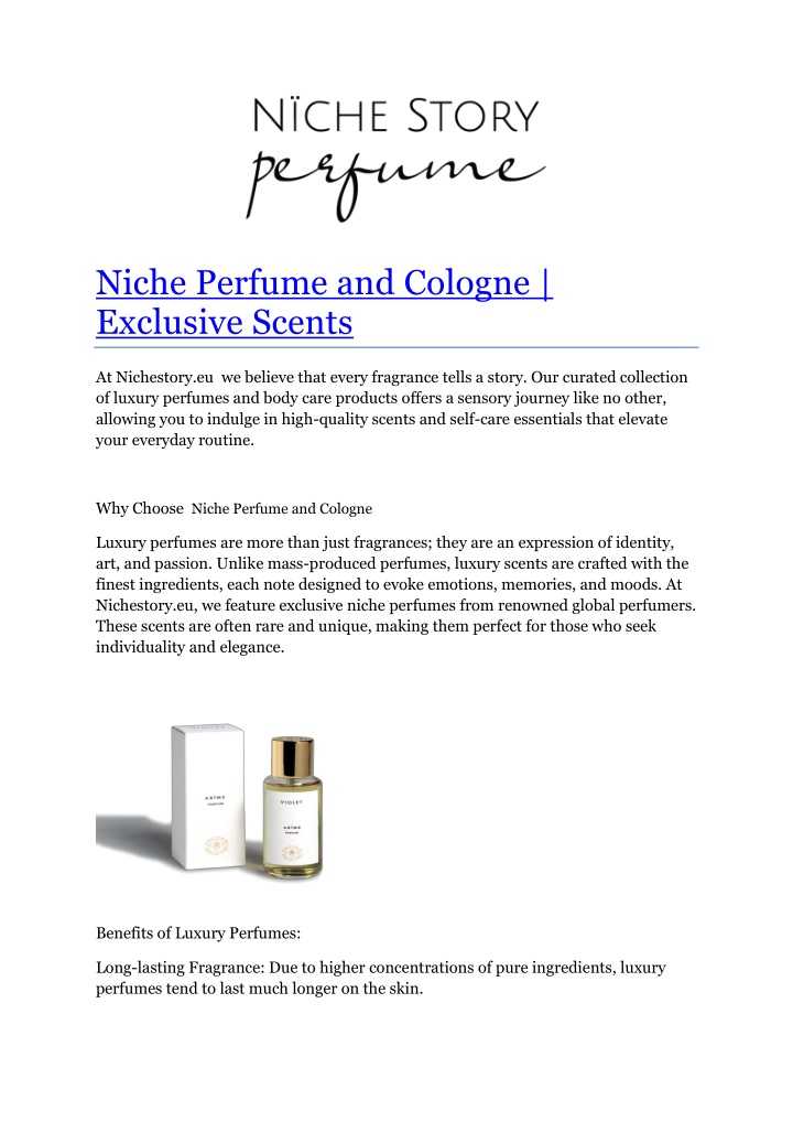 niche perfume and cologne exclusive scents