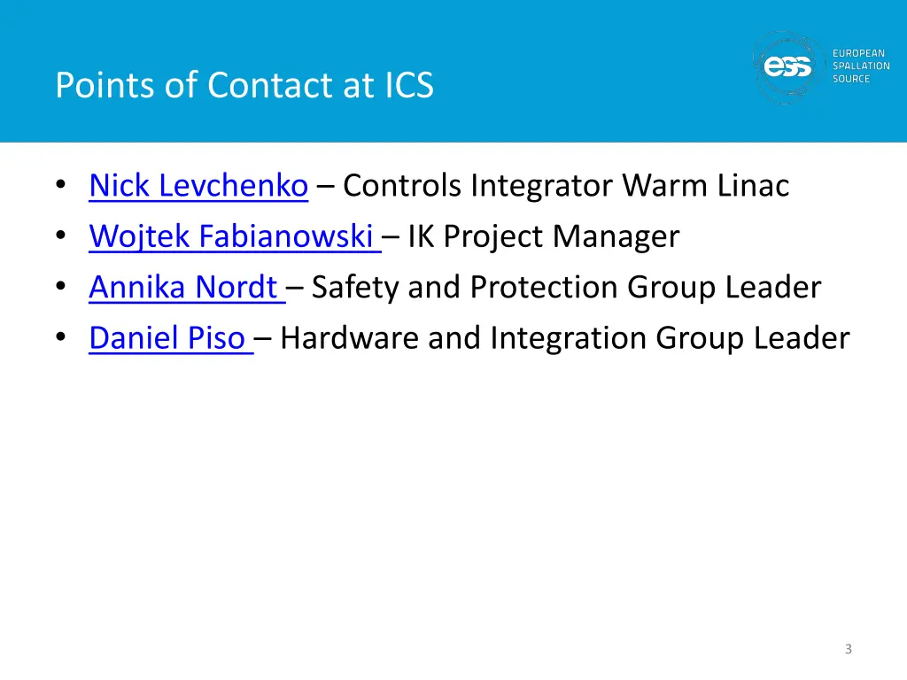 points of contact at ics