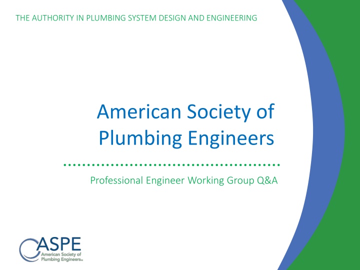 the authority in plumbing system design