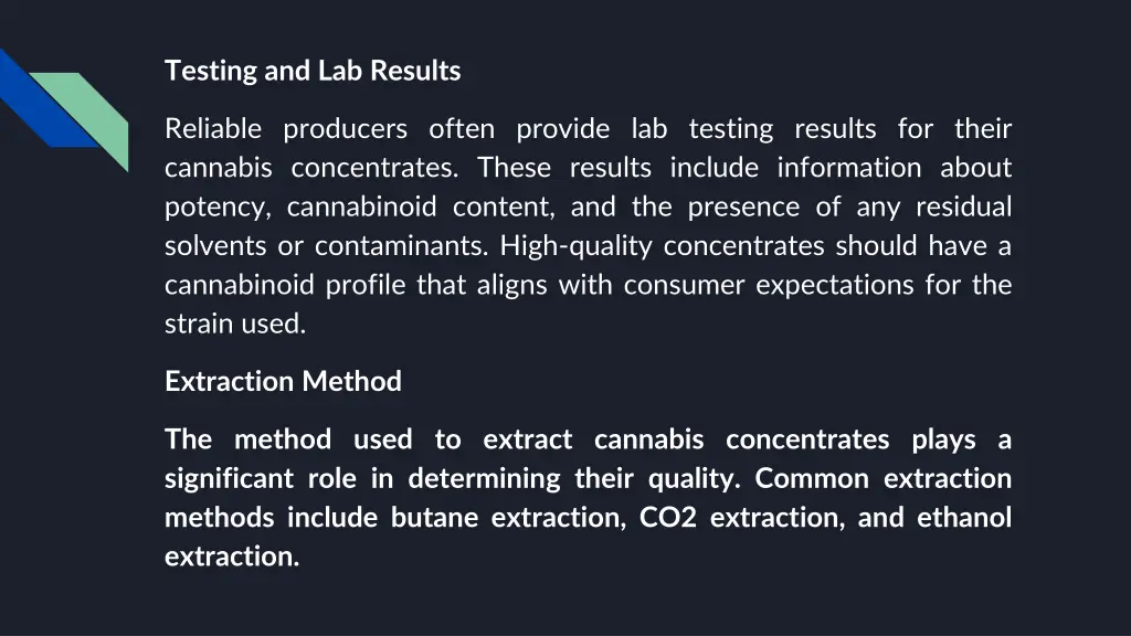 testing and lab results