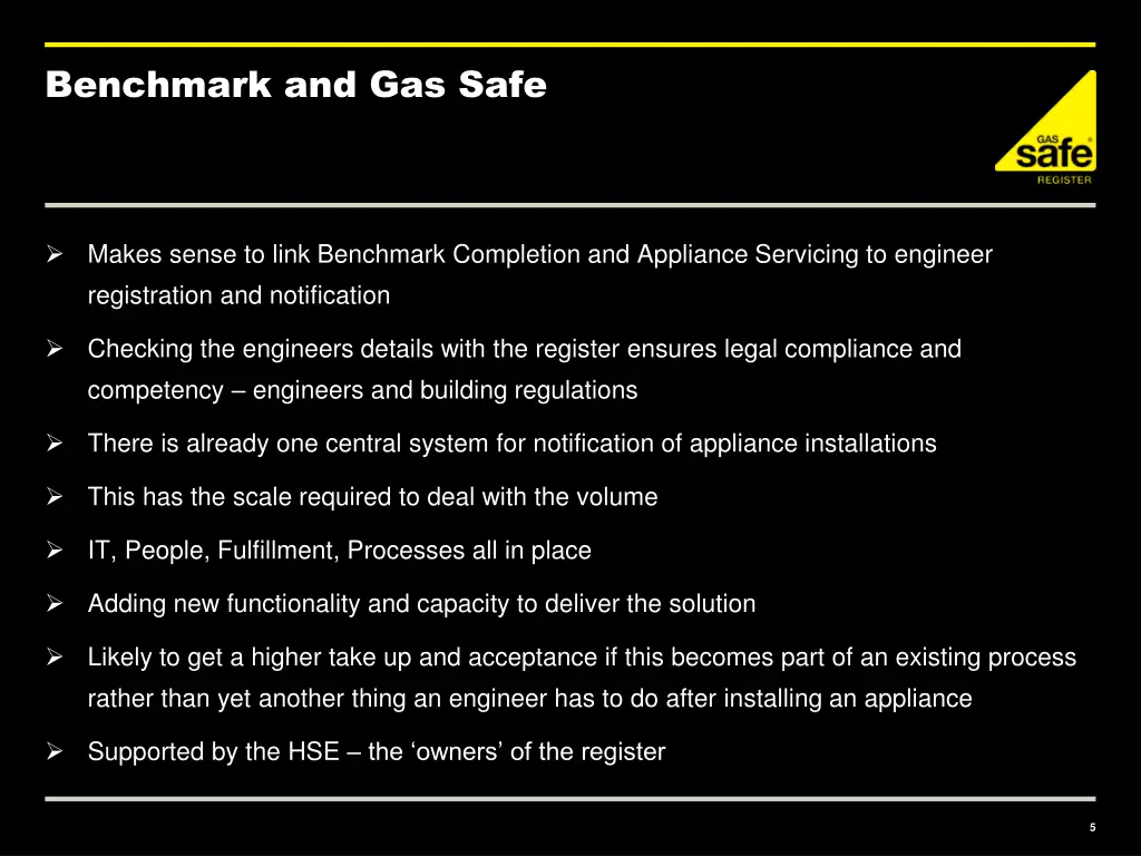 benchmark and gas safe