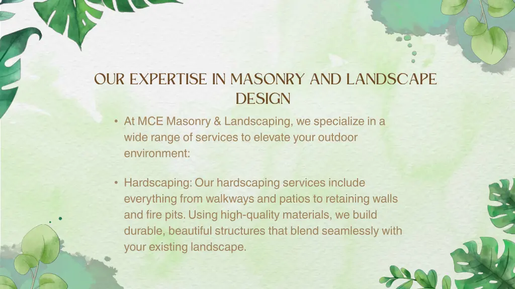 at mce masonry landscaping we specialize