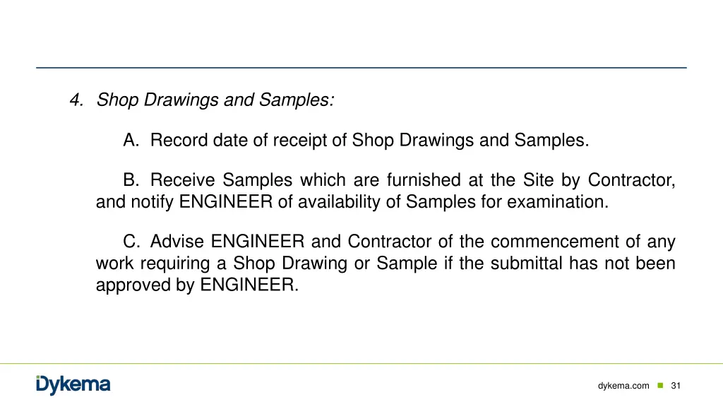 4 shop drawings and samples