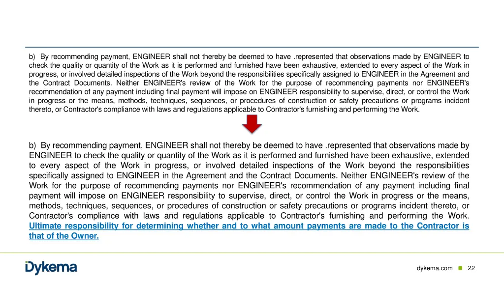 b by recommending payment engineer shall