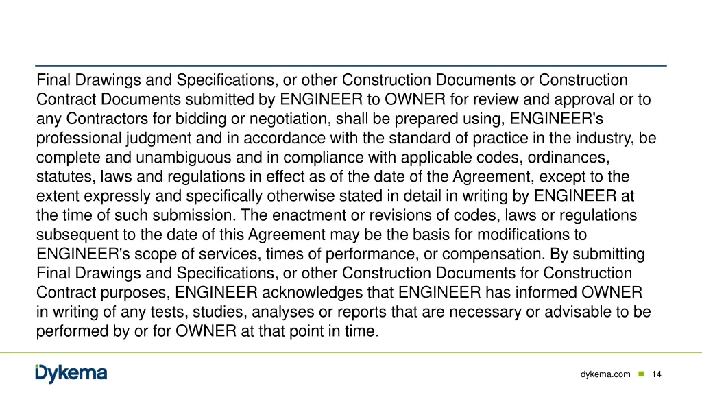 final drawings and specifications or other