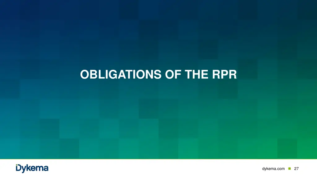 obligations of the rpr