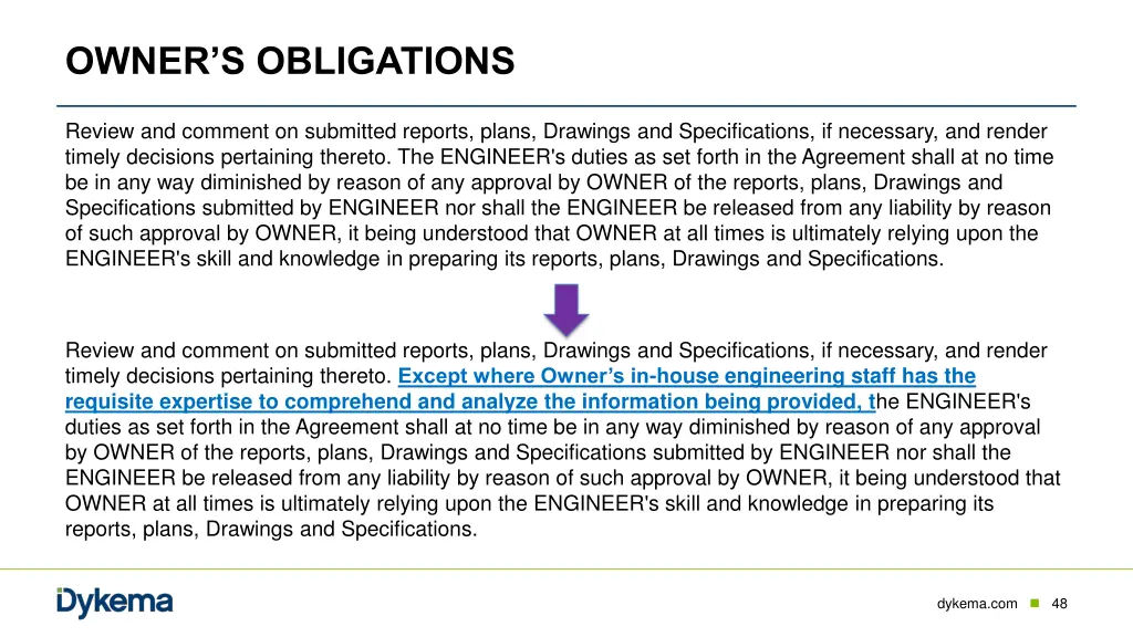 owner s obligations 1