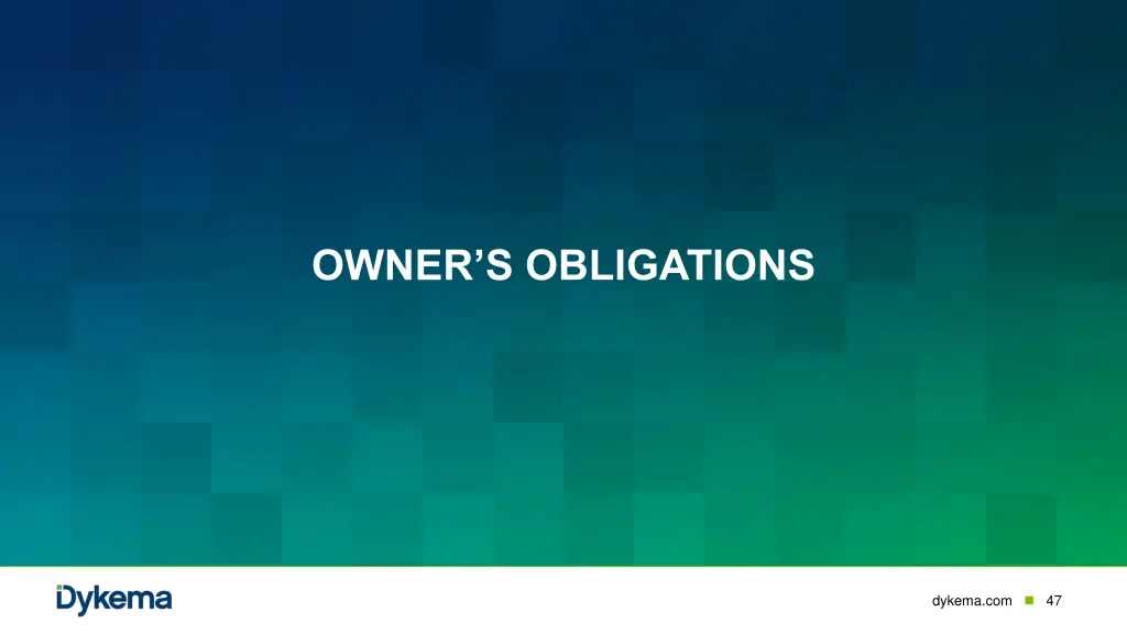 owner s obligations