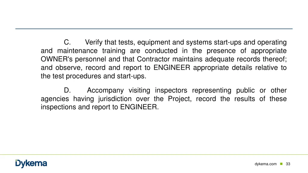 verify that tests equipment and systems start