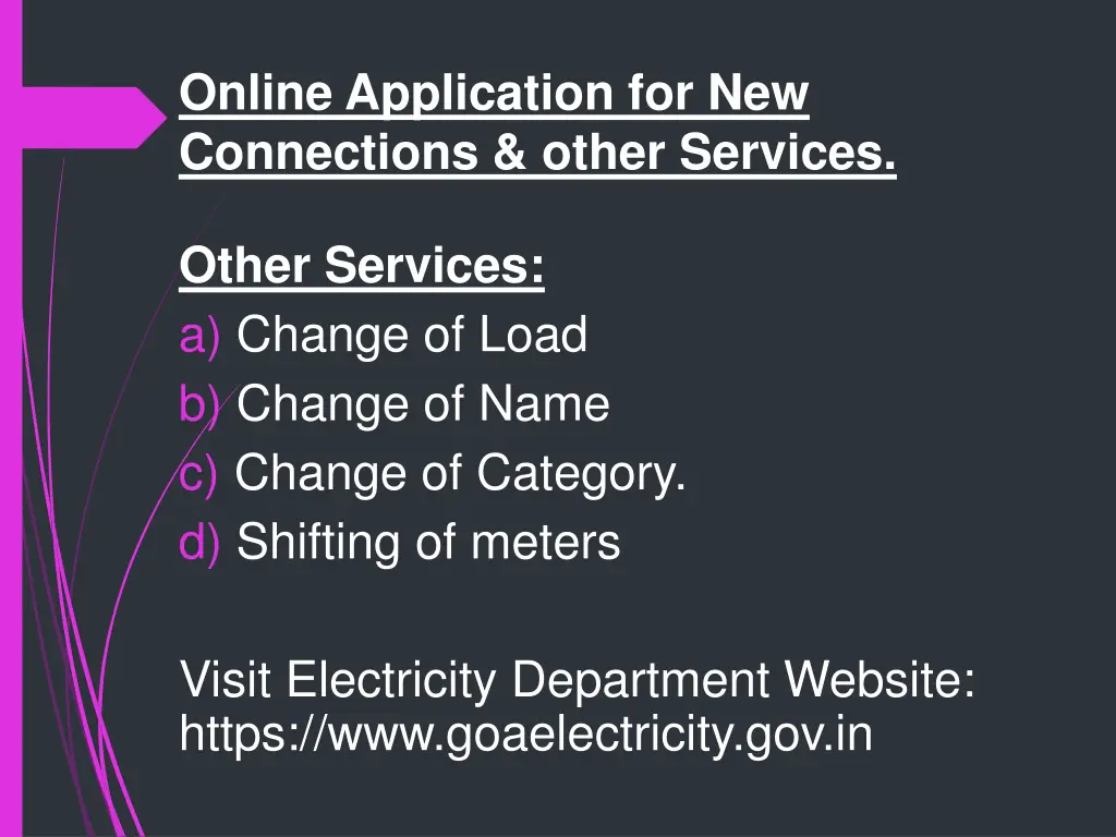 online application for new connections other