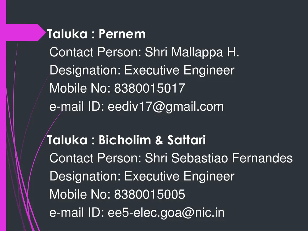 taluka pernem contact person shri mallappa