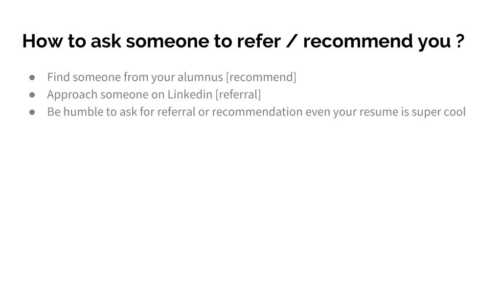 how to ask someone to refer recommend you