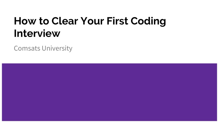 how to clear your first coding interview