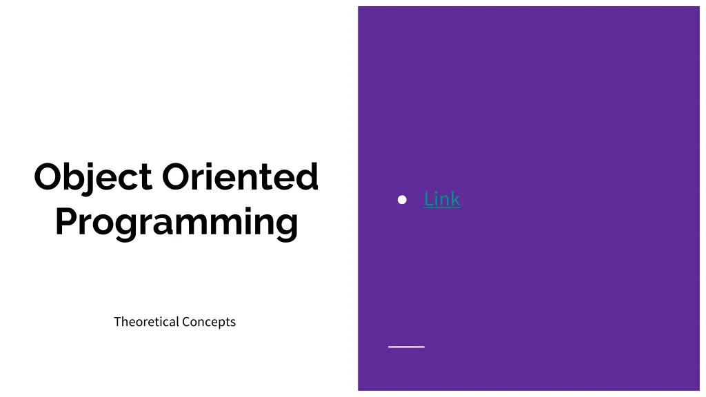 object oriented programming