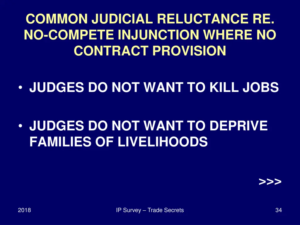 common judicial reluctance re no compete