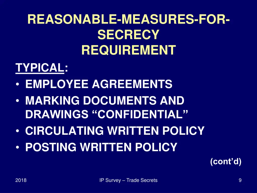 reasonable measures for secrecy requirement